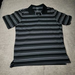 Adidas Puremotion Men’s Black Polo with White Stripes